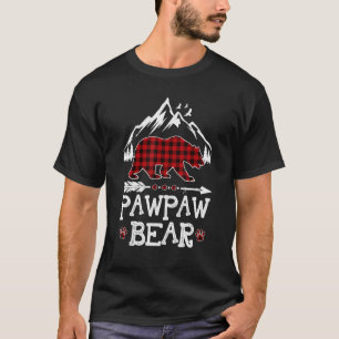 Pawpaw Bear Christmas Pajama Red Plaid Buffalo Fam T-Shirt