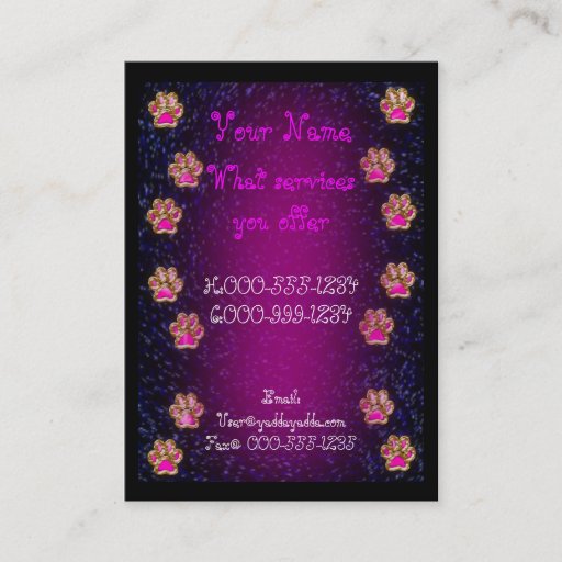 Customizable pawpaw business card templates