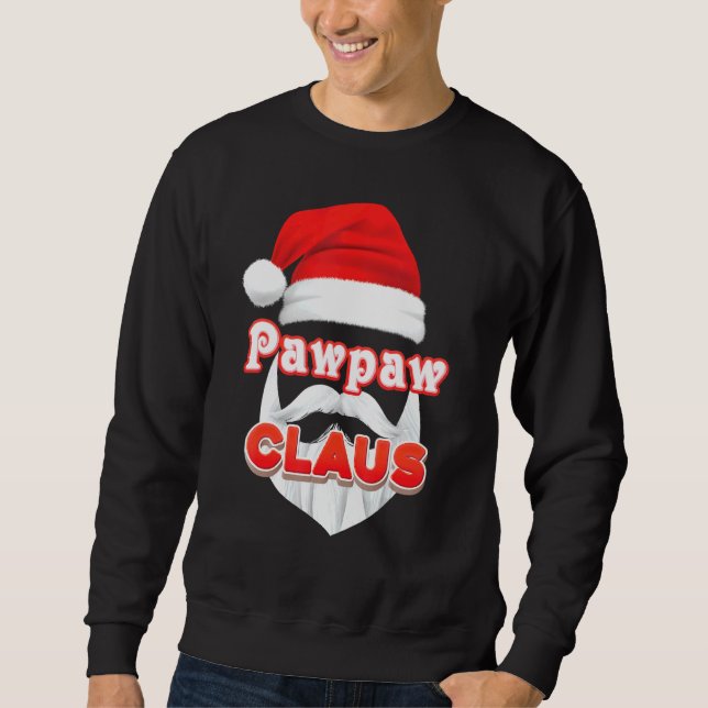 Pawpaw Claus Christmas Santa Face Merry Ugly Sweat Sweatshirt (Front)