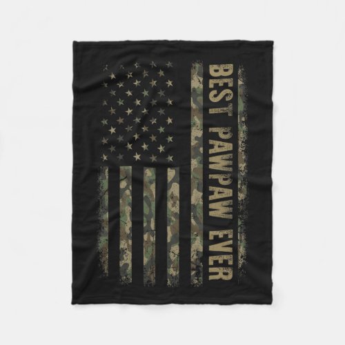 Pawpaw Ever Camouflage American Flag Fathers Day  Fleece Blanket