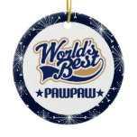 PawPaw Grandpa (Worlds Best) Christmas Gift Ceramic Ornament