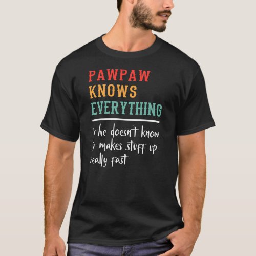 Pawpaw Knows Everything Best Pawpaw Funny T_Shirt