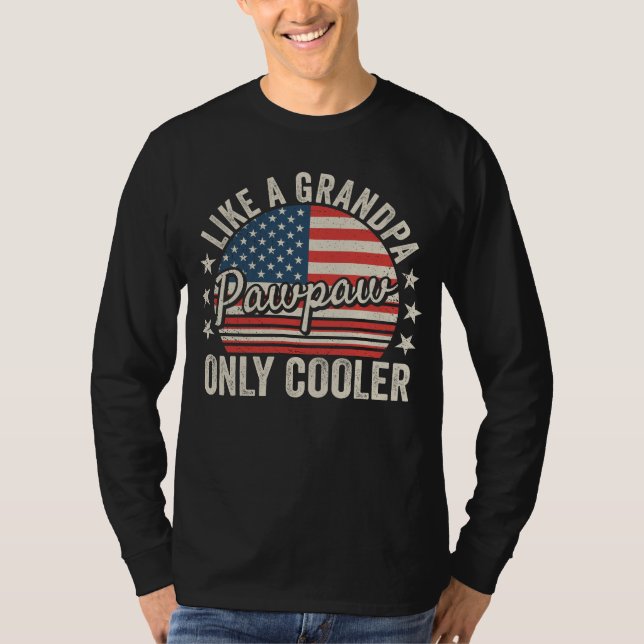 Pawpaw Like a Grandpa Only Cooler USA Flag Men LS T-Shirt (Front)