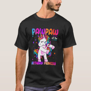Pawpaw of the Birthday Princess Girl Dabbing Unico T-Shirt