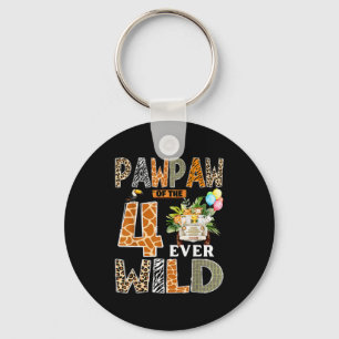 Pawpaw Of The Four Ever Wild Safari 4th Birthday B Keychain