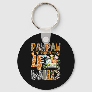 Pawpaw of the four wild safari jungle 4th birthday keychain