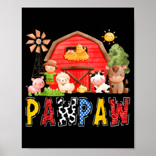 Pawpaw Red Farm Cow Birthday Boy Matching Family P Poster