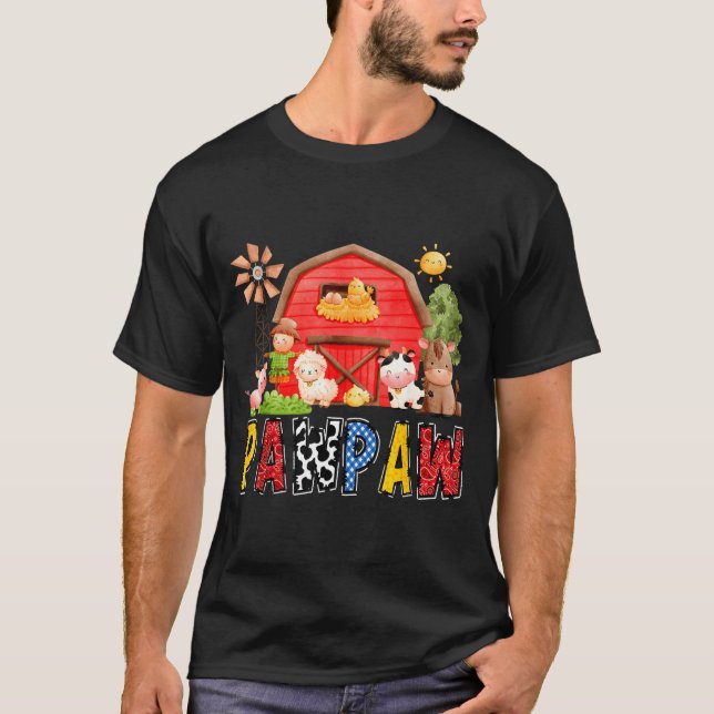 Pawpaw Red Farm Cow Birthday Boy Matching Family P T-Shirt (Front)
