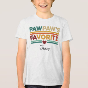 Pawpaw's Favorite Retro Simple Modern Script Name Tri-Blend Shirt