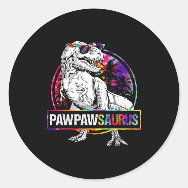 Pawpawsaurus Dinosaur Pawpaw Saurus Family Matchin Classic Round Sticker (Front)