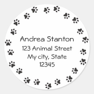 Pawprint border address label