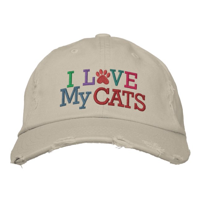 Pawprint Cap - Love My CATS! by SRF (Front)