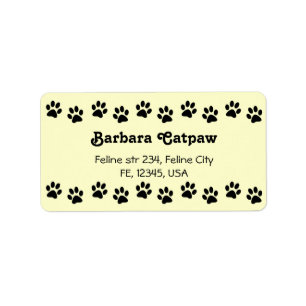 Pawprint custom address lables Paw print Label