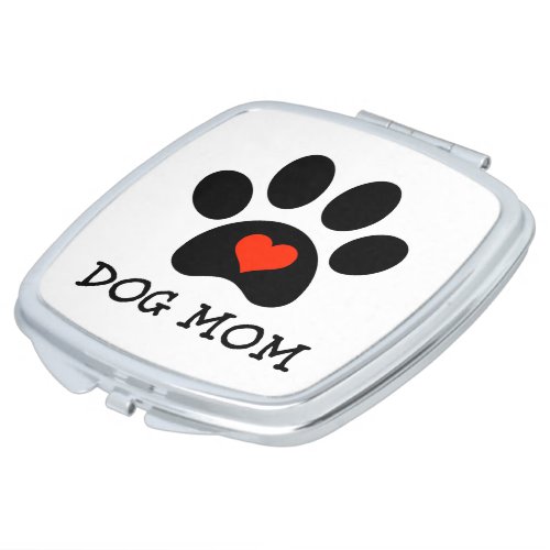 Pawprint Dog Mom Compact Mirror