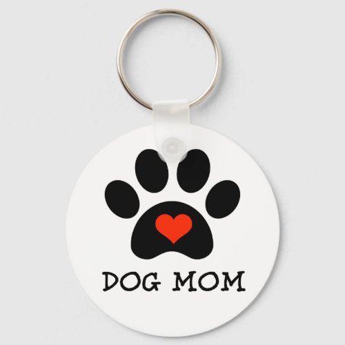 Pawprint Dog Mom Keychain