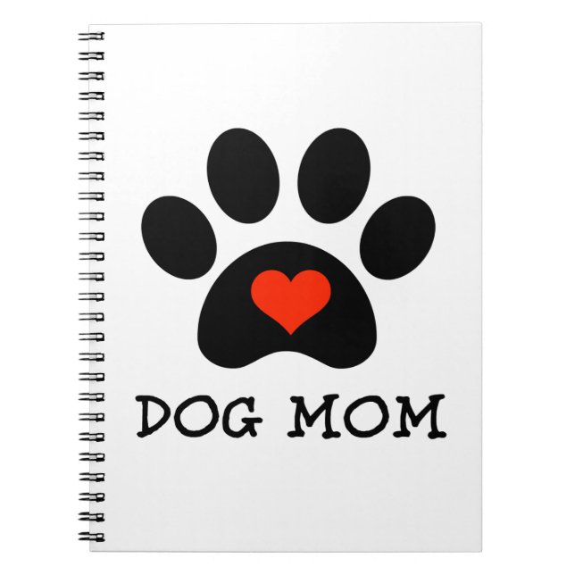Pawprint Dog Mom Notebook (Front)