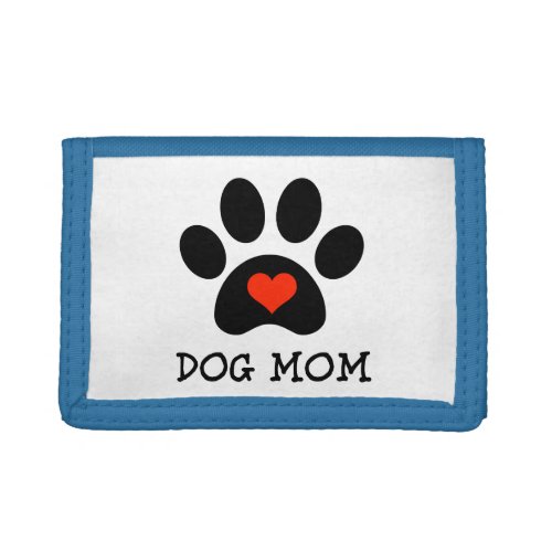 Pawprint Dog Mom Tri_fold Wallet