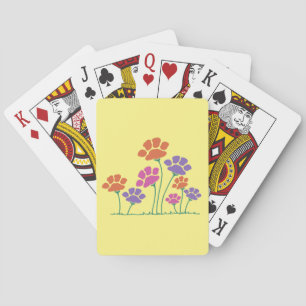 Pawprint Flower Garden Poker Cards
