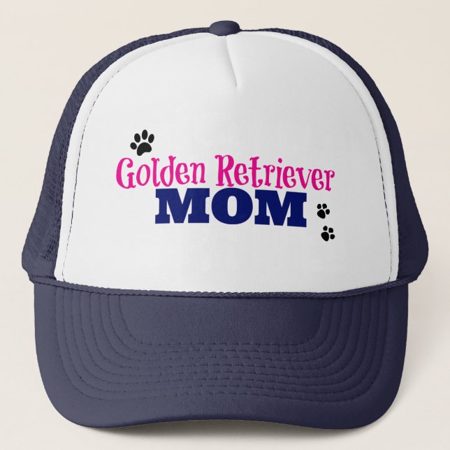 Pawprint Golden Retriever Mom Trucker Hat (Front)