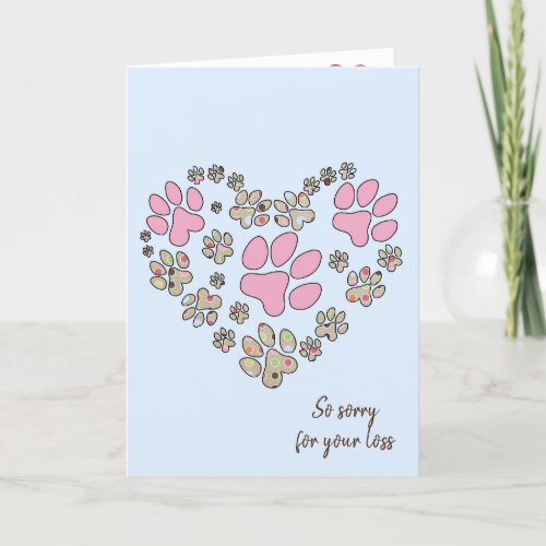 Pawprint Heart for Pet Loss  Card