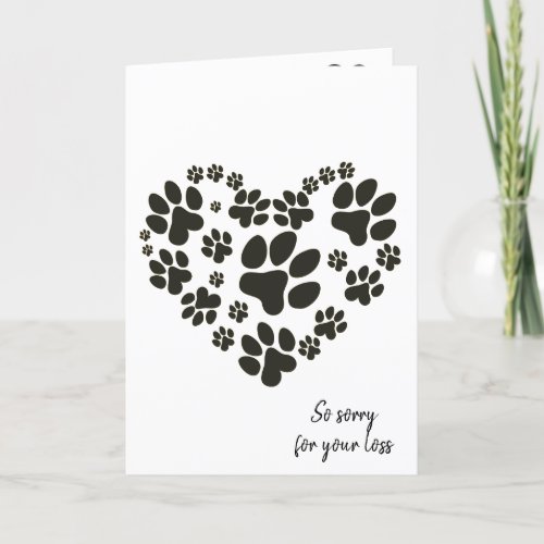 Pawprint Heart for Pet Loss Card