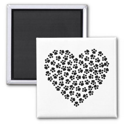 Pawprint Heart Magnet