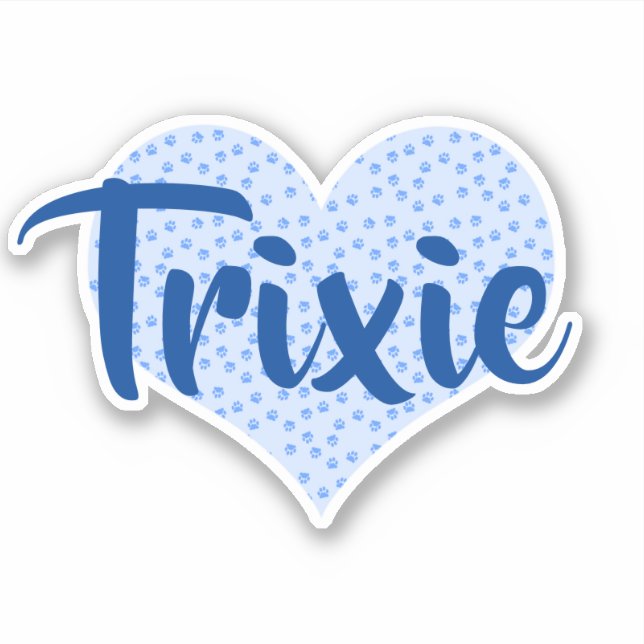 Pawprint heart personalized sticker (Front)