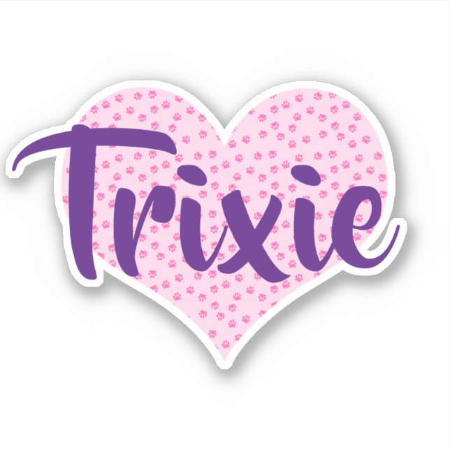 Pawprint heart personalized sticker (Front)