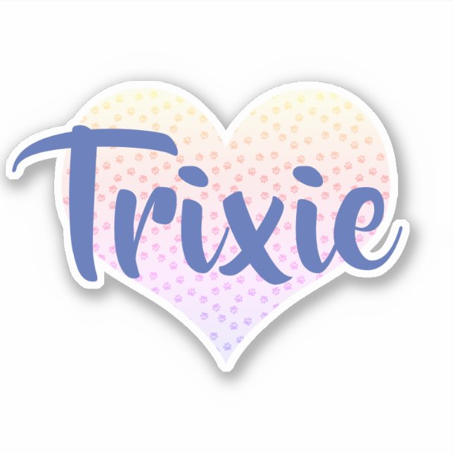 Pawprint heart personalized sticker (Front)