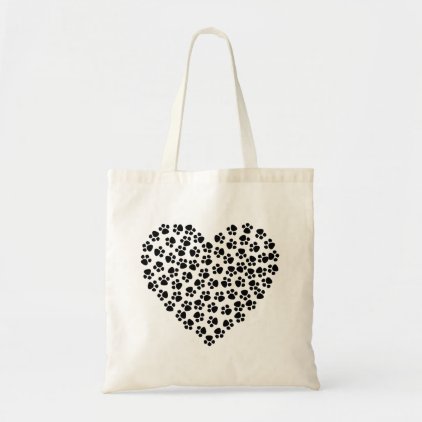 Pawprint Heart Tote Bag