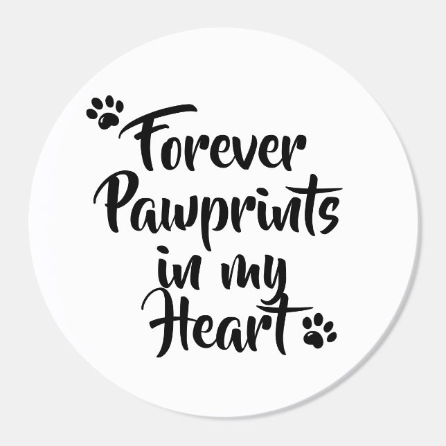 Pawprint in my Heart Classic Round Sticker (Single)