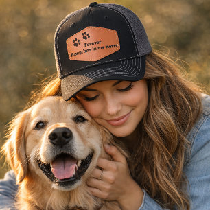 Pawprint in my Heart Leather Patch Hat