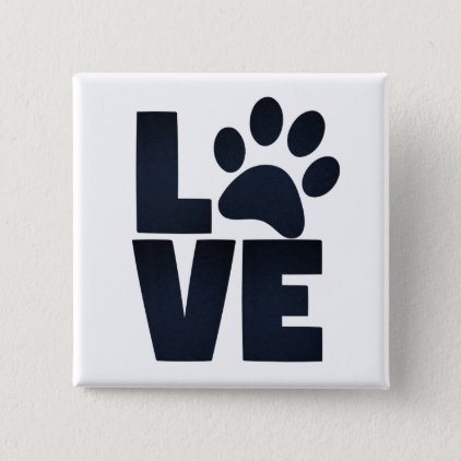 Pawprint Love in Black Pinback Button