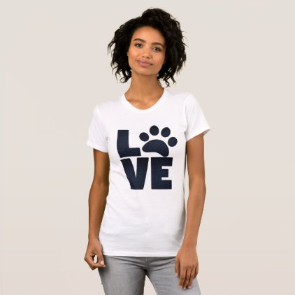 Pawprint Love in Black T-Shirt