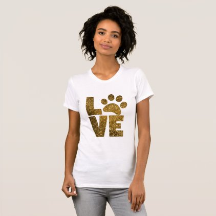Pawprint Love in Gold T-Shirt