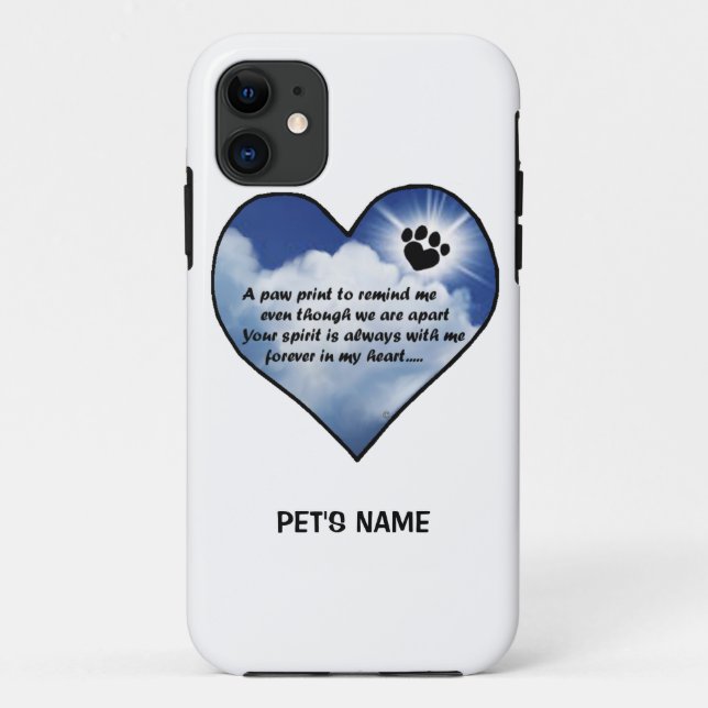 Pawprint Memorial Poem Case-Mate iPhone Case (Back)