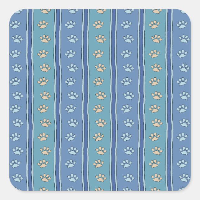 Pawprint Pattern Square Sticker (Front)