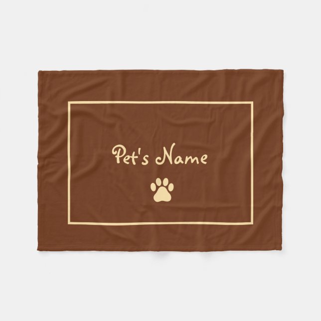 Pawprint Personalized Dog Blankets (Front (Horizontal))