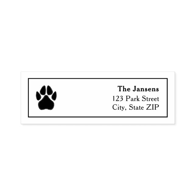 Pawprint Simple Address Self-inking Stamp (Design)