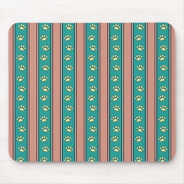 Pawprint Stripes Mouse Pad (Front)