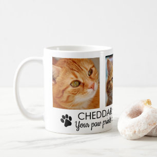 Pawprints Cat Memorial Photo Coffee Mug