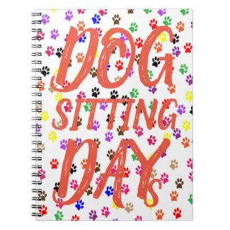 Pawprints Dog Sitting Days Notebook