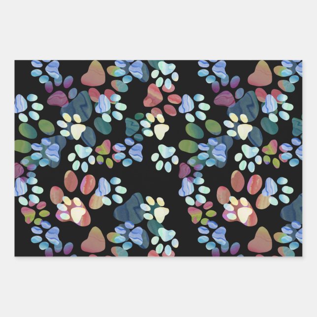 Pawprints Everywhere Wrapping Paper Sheets (Front)