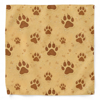 Pawprints in the sand bandana