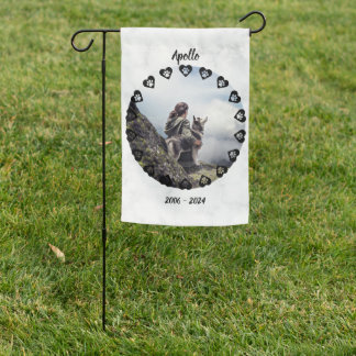 Pawprints of Love Customizable Photo Pet Memorial Garden Flag