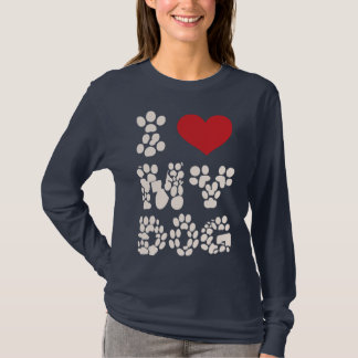 Pawprints of Love – I ❤️ My Dog Bold Tee