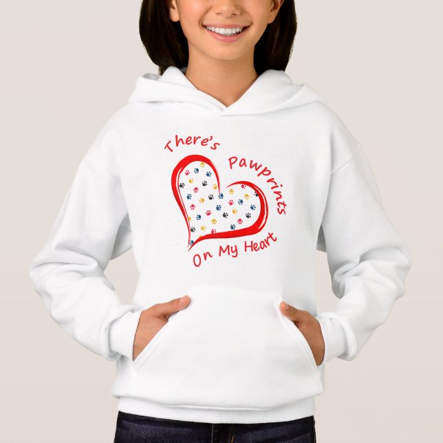 Pawprints On My Heart Hoodie (Front)
