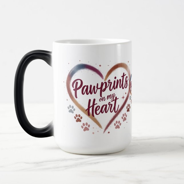 Pawprints on My Heart – Morphing Mug for Pet Lover (Left)