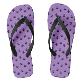 Pawprints Purple (4) Flip Flops