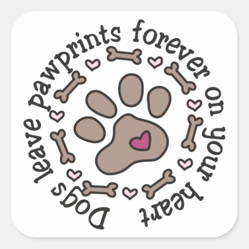 Pawprints Square Sticker